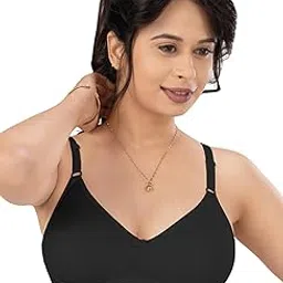 lovable Women Cotton Non-Padded Wire-Free Adjustable Straps V-Neck with Extra Support Seamless Full Coverage T-Shirt Bra - Ultra-picture-13