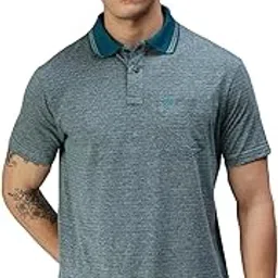onn Men's Peocock Blue Half Sleeves Polo Collar T-Shirt with Pocket (Size : Medium)-picture-17