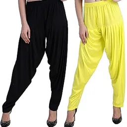 magilam Womens Cotton Viscose Lycra Dhoti Patiyala Salwar Harem Bottoms Pants Combo Pack of 2 (Red,NavyBlue)-picture-11
