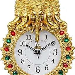 Art Plus Store Ore Home And Office Decorative Wall Clock, Wall Clock For Living Room, Designer Wall Clocks (5 Face Golden,Plastic) - Analog-picture-15