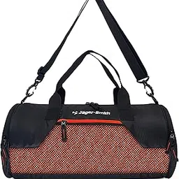 Jager-Smith JSGB501(Black,Orange) Unisex Gym Bag with Shoe Compartment | Front Pocket with Bottle Holder-image-3