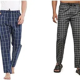 xyxx Men's Super Combed Cotton Checkered Checkmate Casual Style Regular Fit Pyjamas With Elasticated Waist, Drawstring (Pack Of 2)-picture-26