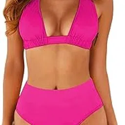 FM FASHION Women's Spandex Bikini Set Solid Color's image 1