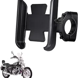 WHIPONE CNC Metal Bike Mobile Holder Compatible for Bajaj Avenger Cruise 220, 360° Rotation Phone Mount Cradle for Bicycle & Motorcycle, Handlebar for All Smartphones, Anti-Slip, Full Grip (Black)-image-33