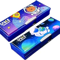 FunBlast Plastic Magnetic Pencil Case Box Double Side Compartment Pencil Box For Kids, Holder,Stationary Organizer Pencil Box For Kids,Birthday Return Gift For Kids(1 Pcs; Random Print),Multicolour-picture-34