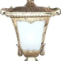 Atharv DECORB22 Holder Antique Golden Metal Gate Light for Pillar | Waterproof Outdoor Wall Mounted Lamp for Garden, Balcony, Boundary & Entrance | Stylish Vintage Design (Bulb Not Included)-picture-26
