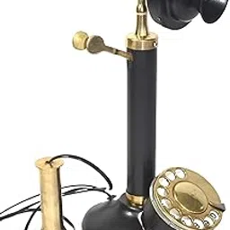 Modern Look Old Retro Candlestick Phone Ornamental Phone Brass-picture-34