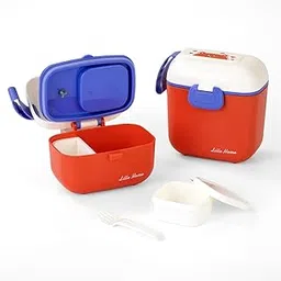 Ji and Ja® Portable Multipurpose Snack Containers, Reusable Meal Prep Food Storage Boxes, with Removable Compartment, Sauce Box, Spoon and Fork, BPA Free (Multi Color) Large Size Pack of 1-image-16