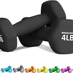 Balelinko Home Gym Equipment Workouts Strength Training Weight Loss Pilates Weights Yoga Sets Weights for Women, Men, Seniors and Youth, 4LB Black, Pair-picture-30