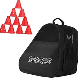ECOMISTIQ® Roller Skate Bag Indoor with Adjustable Shoulder Strap with 10Training Cones Black|Sporting Goods | Winter Sports | Accessories | Bags & Backpacks-picture-38