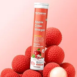 Herbalmax ACV Apple Cider Vinegar Effervescent Tablets – With Mother of Vinegar, Vitamin C, B6 & B12 – Sugar-Free – Supports Weight Management, Detox & Gut Health – Lychee Flavour – 15 Tablets-picture-26