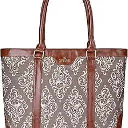 the clownfish Miranda Series 15.6 inch Laptop Bag For Women Printed Handicraft Fabric & Faux Leather Office Bag Briefcase Hand Messenger bag Tote Shoulder Bag-picture-30