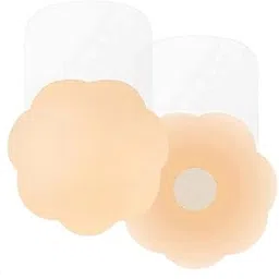 azlvera Silicone Lift Flower Nipple Cover, Cup Breast Lift Pasties Nipple Stickers Covers, Adhesive Reusable Large Sticky Nipple Covers, Invisible Pasties Petals for Women Sticky Nipple Pads (pack of 1) image 1