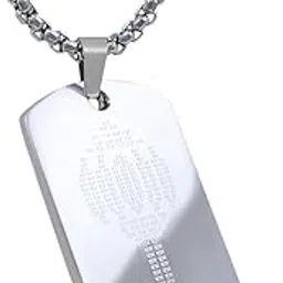 gift nest Ram-Inscripted Silver Hanuman Gada Pendant Locket with chain for men/boys Symbol of Strength-picture-27