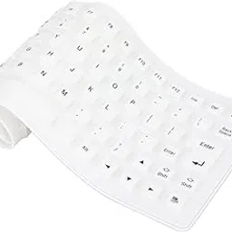 Ubervia Keyboards - Silicone | 1 2 15 Rollable Keyboard Silicone Keyboard Fully Sealed Design USB Wired for PC NotebookWhite-picture-25