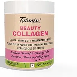 Tatanka Nutrition Beauty Collagen Powder for Men & Women | Hyaluronic Acid Vitamin C,E & Biotin | Supports Skin,Hairs,Nails Health | Non vegeterian -200g (MANGO TANGO) Pack of - 2-picture-13