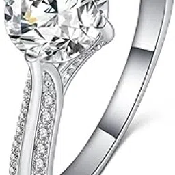 jewels galaxy Luxuria Solitaire Platinum Plated AAA Zircon Fashion Jewellery Eternity Ring-picture-29