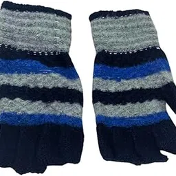 zovuta Finger Cut Half Finger Gloves Winter Knit Touchscreen Warm Stretchy Mittens Fingerless Gloves in Common Size for Men and Women image 1