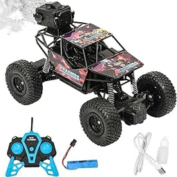 Rock Crawler RC Car with Smoke Effect, Rechargeable Battery, LED Lights & Anti-Shock Suspension | Off-Road Monster Truck for Kids -1.18 Scale Metal Body-picture-19