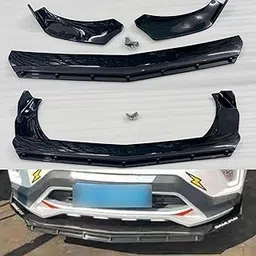 3PC Splitter 7 Dot Rocket ABS Car Front Bumper Splitter Diffuser Splitter Universal Durable Car Front Lip Chin Body Kit Bumper Lip Splitter 3Pieces Splitter-picture-31