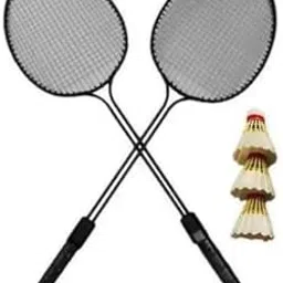 MINESFIT Double Shaft Badminton Racquet Set of 2 Piece with 3 Piece Nylon Shuttle Cock Badminton Kit-picture-34