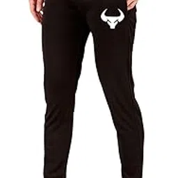 YK HUNK Men's Lycra Blend Track Pants | Casual Sports Lower with Elastic Waistband & Pockets Black (in, Alpha, L, Regular, Standard, Black)-image-46