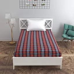 SWEETWELL Cotton Mattress Cover for Single Size Bed Size36X75 X4 Inches Mattress Protector Cover with Zip Multicolour-picture-30
