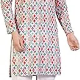 trueoath Men’s Cotton Blend Printed Kurta – Premium Mill Print, Full Sleeve, Mandarin Collar, Knee Length-picture-59