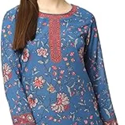 Women Polyester Straight Printed Kurti-image-22