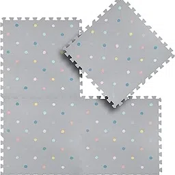Kind & Me Kids Play Mats Large Playing mats Babies Waterproof Minimal Floor Foam Mat Tiles for Infants Toddlers Kids Children 610x610x12mm (Set of 6, 24 Sqft, Dotty)-picture-46