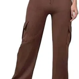 passion jump Cargo_Four_Pocket_Pant, for Pocket trauser, 4 Pocket Women trauser Pant, Women Girl Solid Bell boutam Trouser Pants,Women Beige Regular Fit Solid Trousers-picture-20