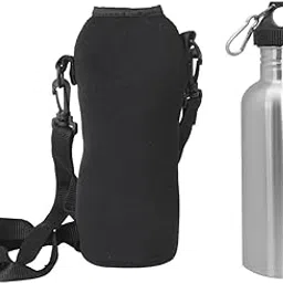 bnf® Stainless Steel Cycling Water Bottle | 1000ml Insulated Carrier Pouch | Wide Mouth, Leak Proof, Carabiner Clip, Heat Preserving Cloth Pouch | Ideal for Riders, Runners, Hikers-image-21