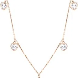 peora Rose Gold Plated White Cubic Zirconia Studded Fancy Chain Pendant Necklace Stylish Fashion Jewellery Gift for Women & Girls-picture-34