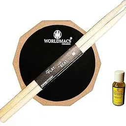 WORLDMACS 8 INCHES (POLYGON SHAPED) 2 SIDED DRUM PRACTICE PAD+BAG+ DRUMSTICKS+INNOVATED SMELL DIFFUSER LIQUID (59 ML)-picture-13