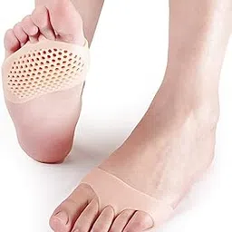RONATA Silicone Gel Half Toe Sleeve Anti-Skid Forefoot Soft Pads for Pain Relief heel front socks silicone Heel Protector foot Gel Socks for Repair Dry Cracked Skins(Toe Heel)-image-76