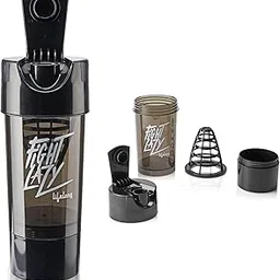 Lifelong Protein Shaker|100% Leakproof Stylish Protein Shaker Bottle with Extra Compartment|BPA Free Sipper Bottle|Gym Bottle for Protein- 500ml (LLSHB02, Black),Plastic-picture-16
