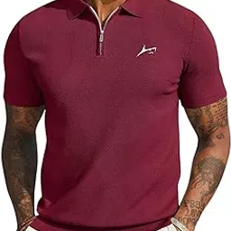 prosharx Q-Zip Polo T-Shirt for Men | Quarter Zip Casual Cotton Collared Shirt-picture-48
