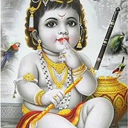 KARTMEN Lord Baby Krishna HD Poster for Room Decor (12x18-Inch, 350 GSM Thick Paper, Gloss Laminated, Multicolour)-picture-32