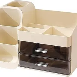 XIBO makeup box With Drawer Large Capacity Countertop Organizer for Vanity,Bathroom and Bedroom Desk Cosmetics Organizer,Easy To Storage Skincare,Brushes, Eyeshadow, Lotions, Lipstick.-image-73