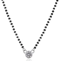 lbv la belle vie LBV 925 Sterling Silver Rhodium Plated Stones Studded Mangalsutra For Women-picture-12