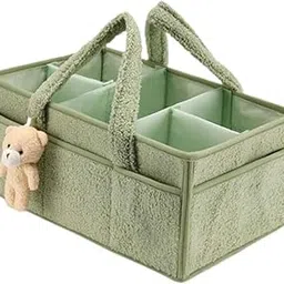 Enakshi (LABEL) Creations Baby Diaper Bag Travel Bag Lightweight Nappy Caddies for Travel Nursery Toys Green-image-70