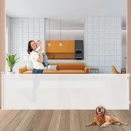SPY KIDS® Retractable Dog & Baby Gate - Mesh Safety Gate for Babies & Pets | Easy Drill Installation Wide 300 cm | 86 cm Height | Ideal for Doorways, Stairs, Hallways | Indoor/Outdoor | White-picture-32