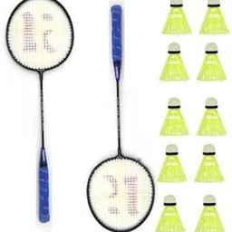 CLOVERBYTE Badminton kit Set of 2 Piece Racquet with 10 Piece Plastic Shuttlecock Badminton Kit-picture-19