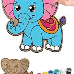 Nyaara Wooden Baby Elephant Paint Kit, DIY Arts and Crafts for Kids | Color Painting Kit | Wooden Craft | Birthday Return Gift | Activity for Kids-picture-10