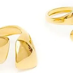 miller 2 Pcs Anti Tarnish Gold Plated Ring For Women, Free size Adjustable Latest Stylish Gift Rings Set For Women's and Girls - R10-picture-22