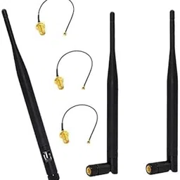 NISTECH 5dBi Whip Rubber Duck Omni Whip Antenna SMA Male with RG 1.13 SMA Female to UFL IPX IPEX Extension Cable 15cm for 2.4GHz 5GHz Dual Band WiFi Router 15cm- 3 Set-picture-28