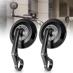 OTOROYS Premium Motorcycle Bar End Mirror, Round Convex Black for Hunter 350 | Meteor 350, Metal Handle and ABS Plastic Glasas Frame Set of 2-picture-22
