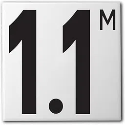 Ceramic Swimming Pool Waterline Depth Marker " 1.1 M " Smooth Finish, 5 inch Font-image-88