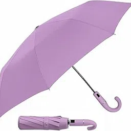 pesoma Umbrella for Women | Umbrellas for Men | UV Coated 3 Fold Umbrella for Rain with Auto Open and Close Small Folding Travel-Windshield (Purple-R) image 1
