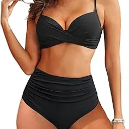 aqua eve Women Underwire Bikini High Waisted Bathing Suit Tummy Control Two Piece Swimsuit-picture-19
